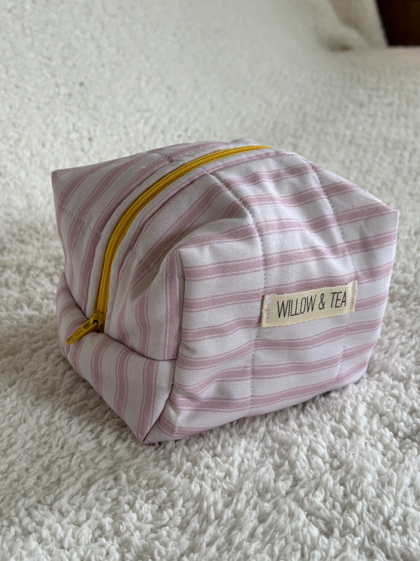 Pink Pinstripe Boxy Pouch