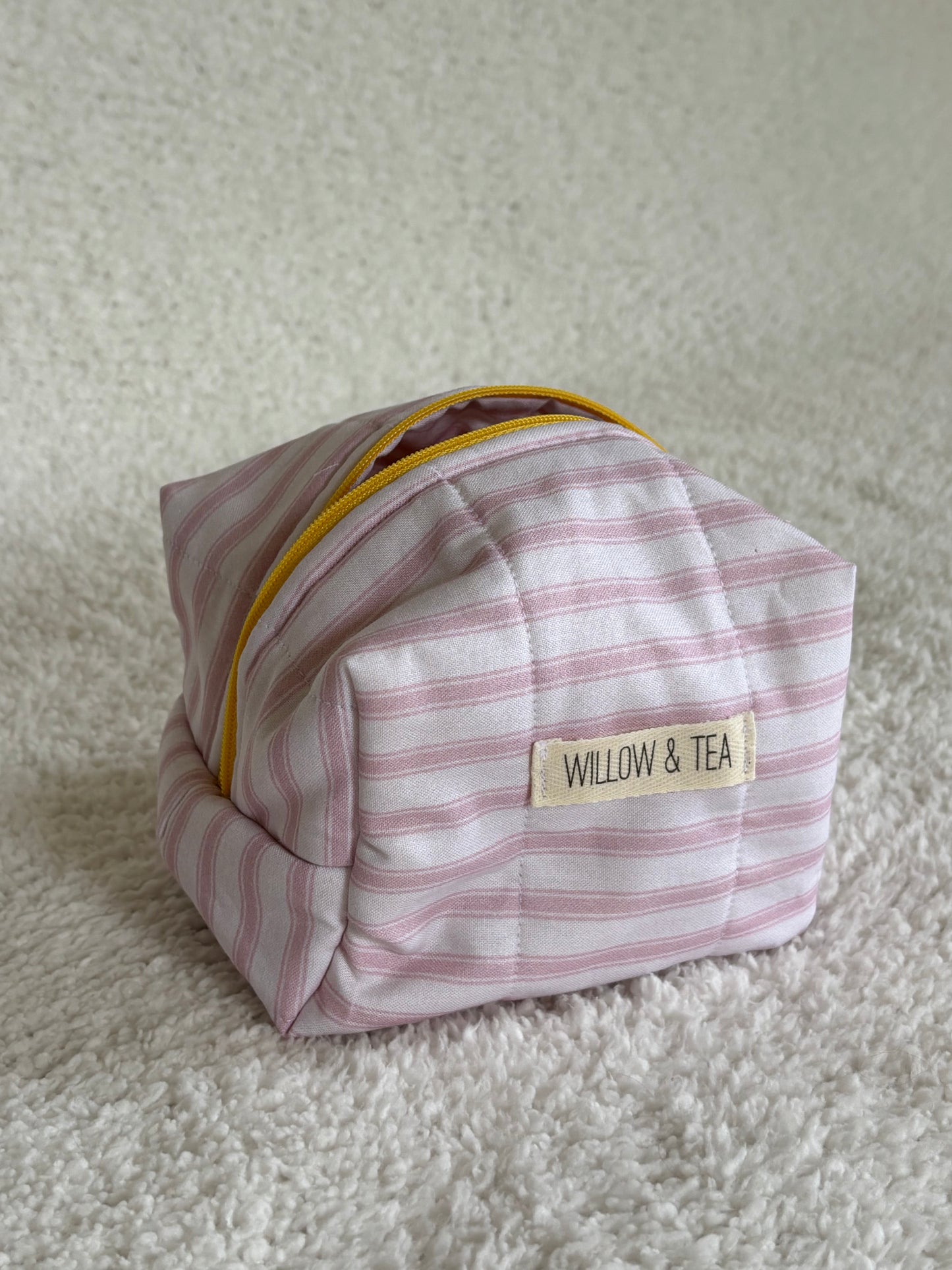Pink Pinstripe Boxy Pouch