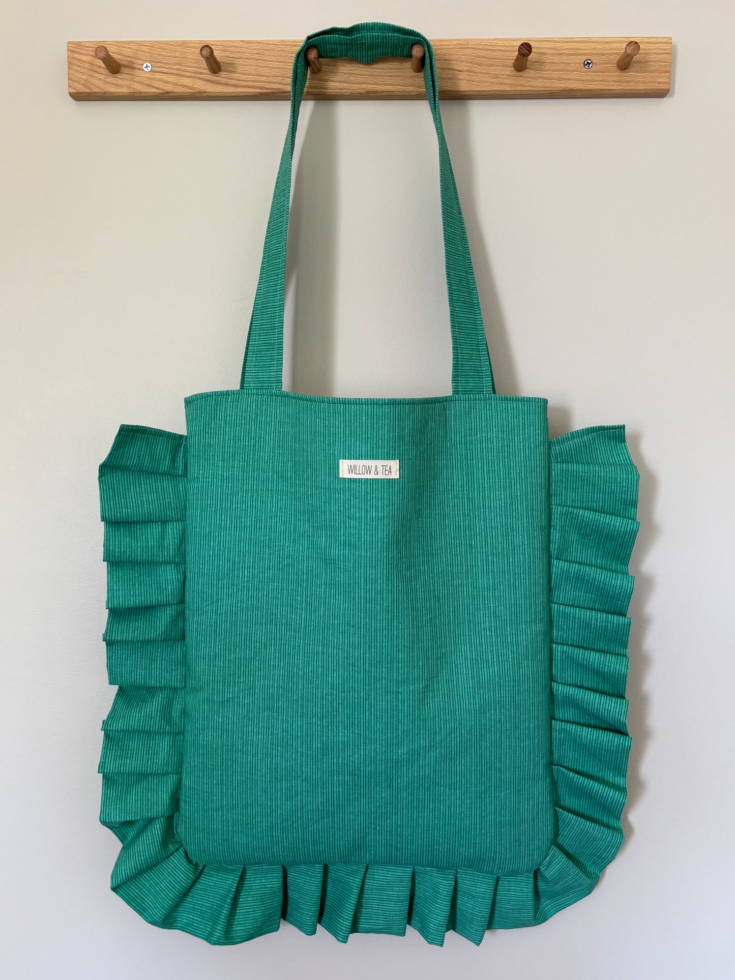 Green Ruffle Tote