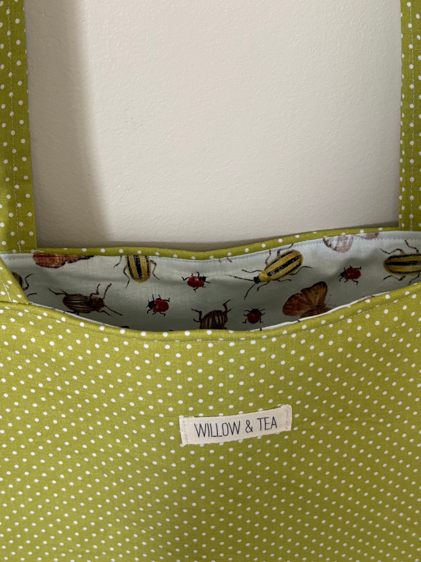 Green Polka Ruffle Tote