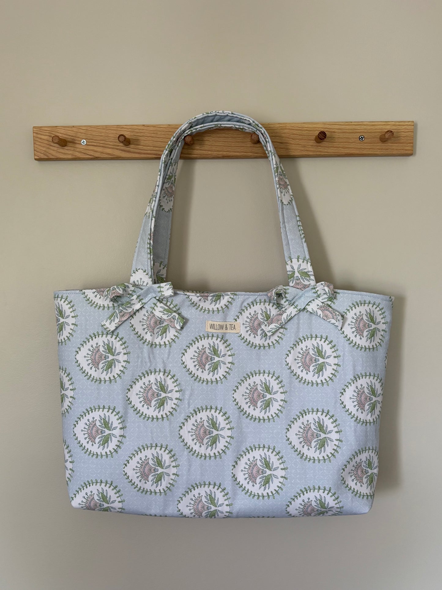 Blue Medallion Bow Tote