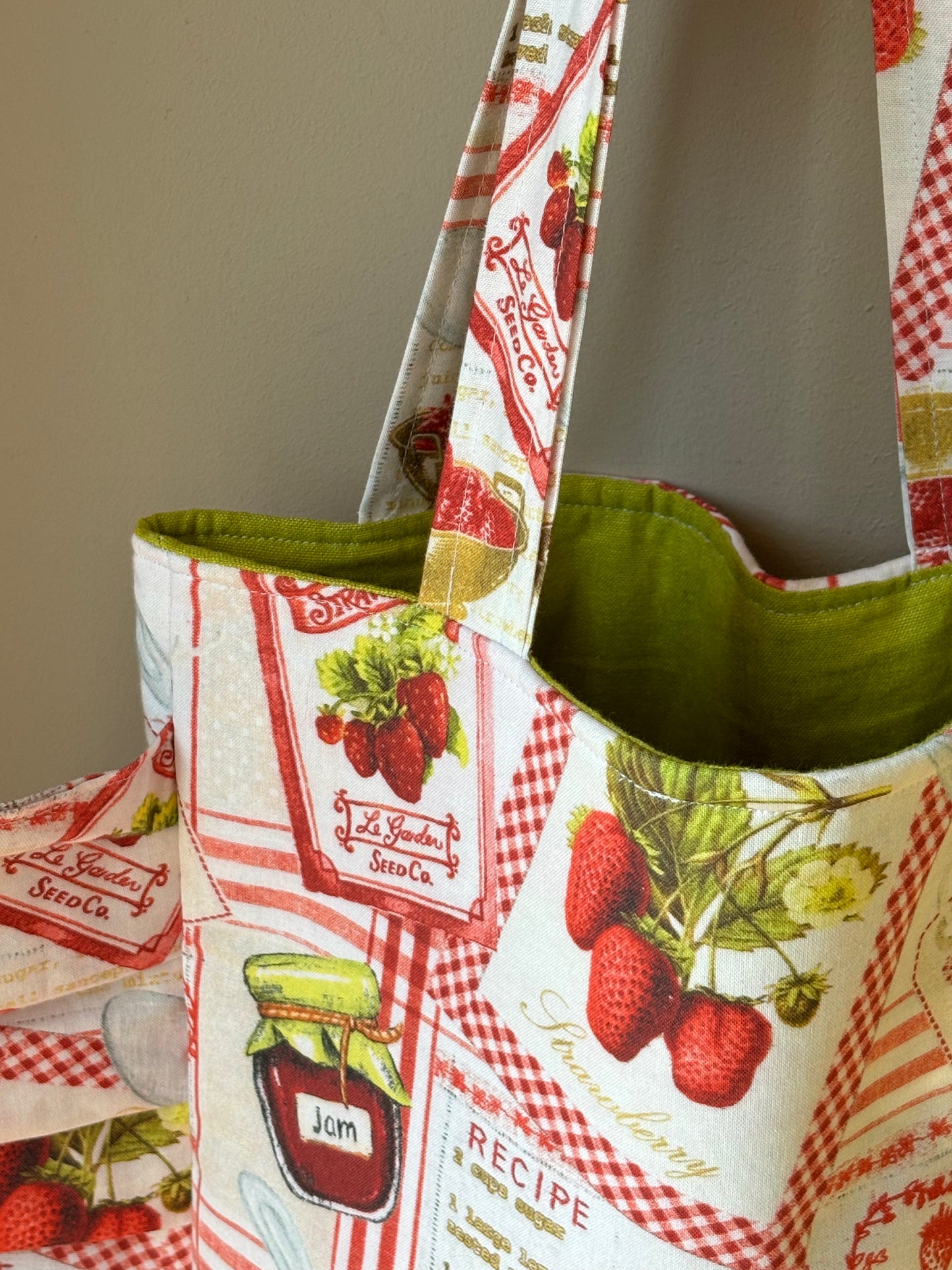 Strawberry Ruffle Tote Bag