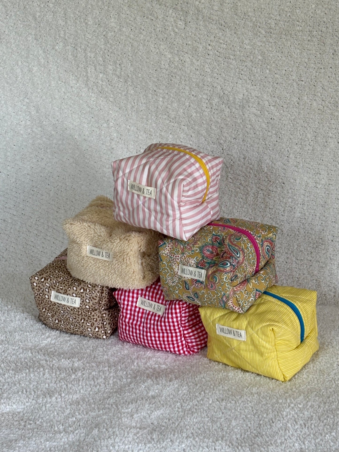 Pink & White Boxy Pouch