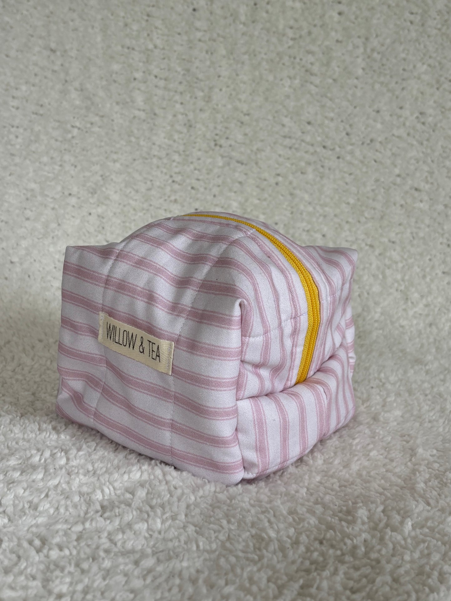 Pink Pinstripe Boxy Pouch