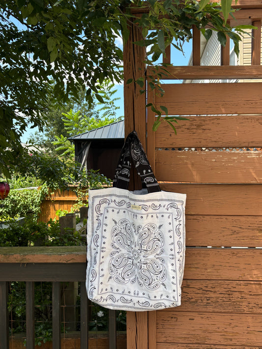 B&W Bandana Tote