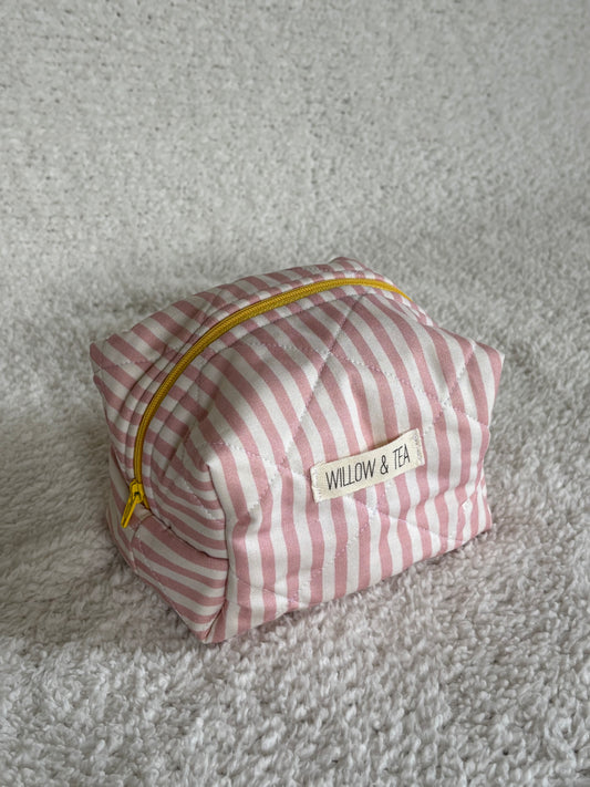 Pink & White Boxy Pouch