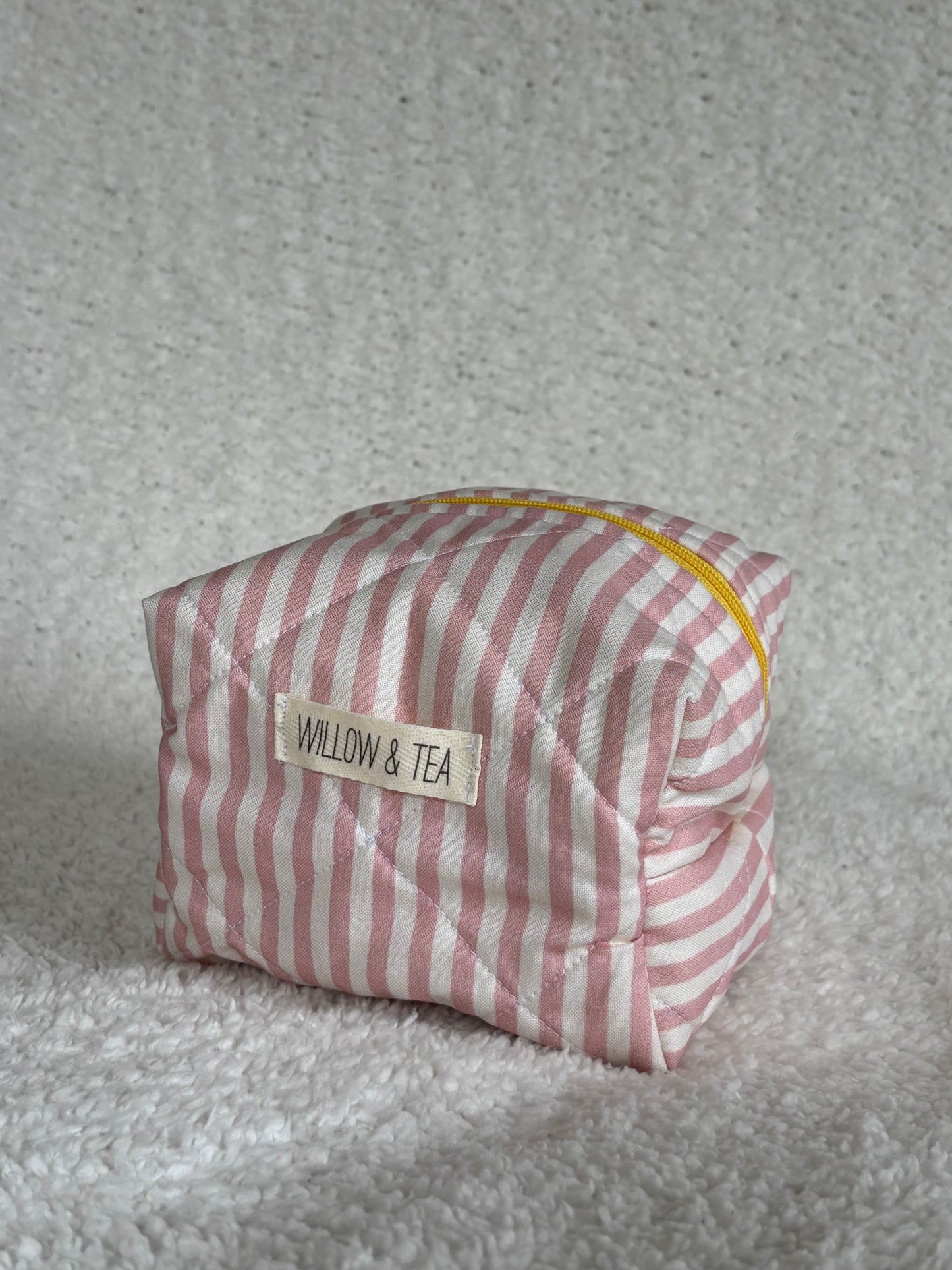 Pink & White Boxy Pouch