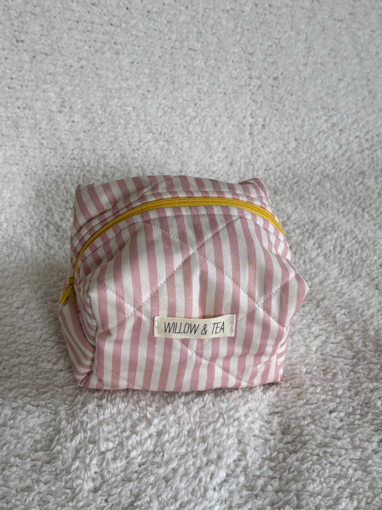 Pink & White Boxy Pouch