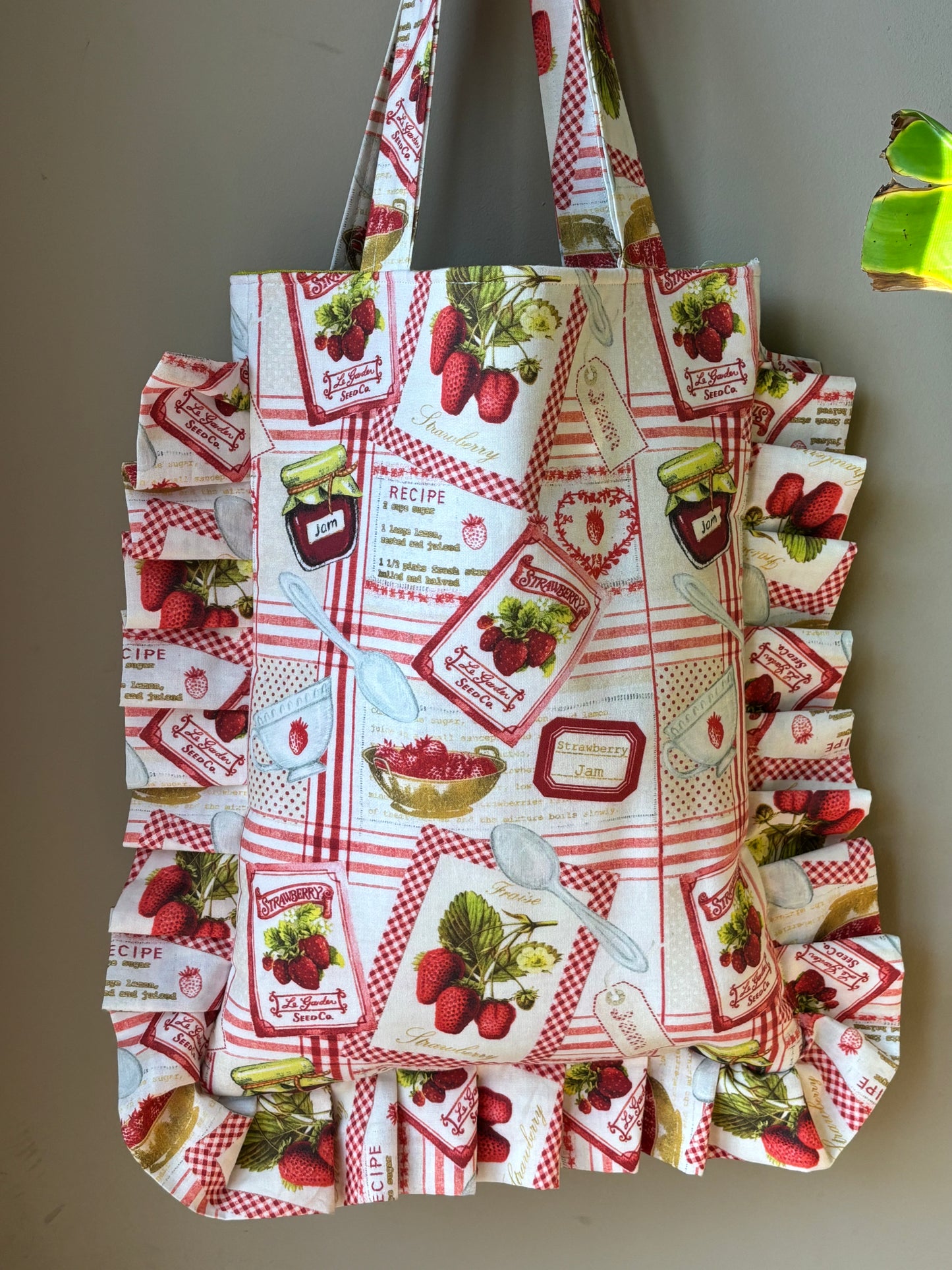 Strawberry Ruffle Tote Bag