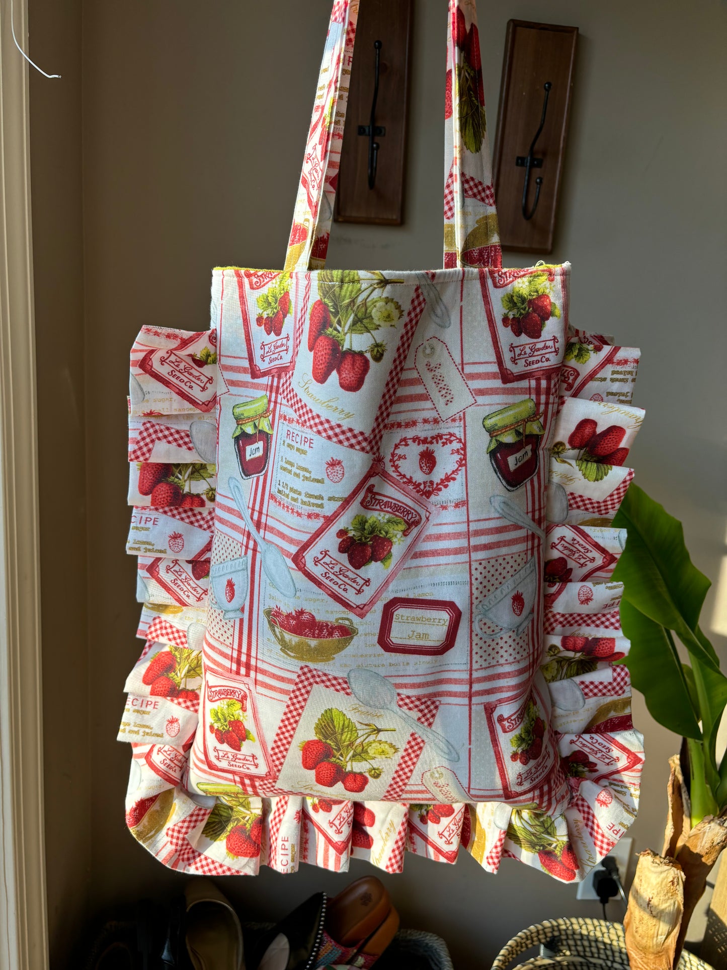 Strawberry Ruffle Tote Bag